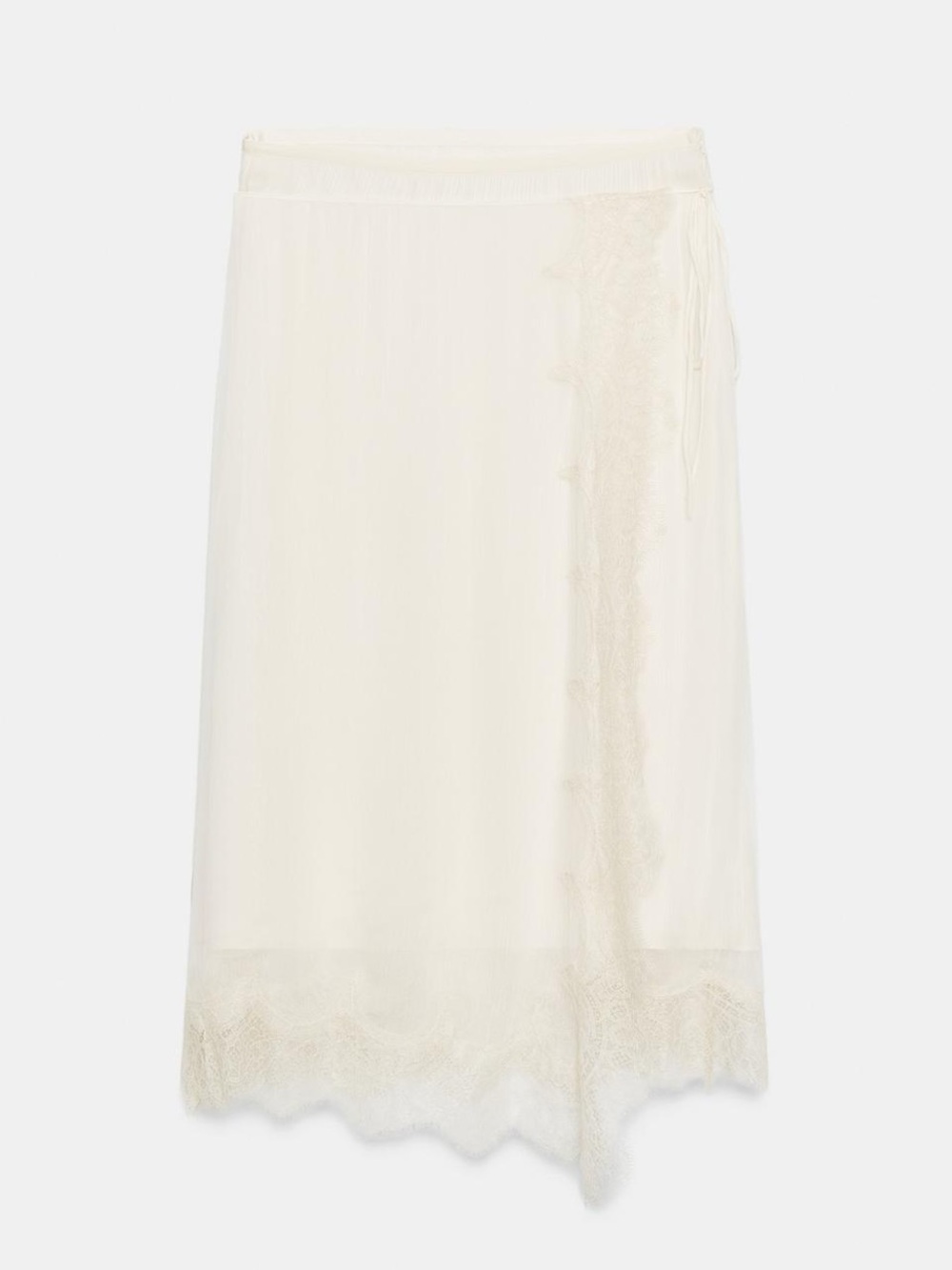 NWT Zara ZW Collection Lace Pareo Skirt Oyster-White, XS - Picture 13 of 15